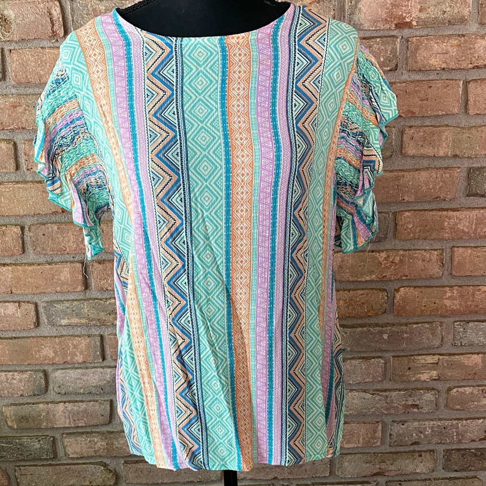 Colorful Striped Women's Top Medium NWOT